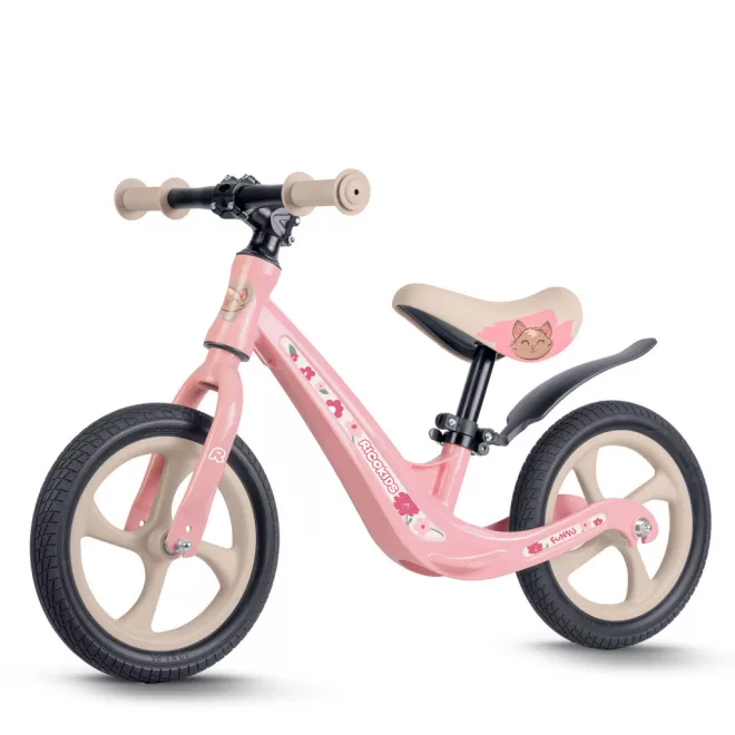 Ricokids Funnu Kétkerekű Futóbicikli Rózsaszín - Magnézium Váz, Eva Habkerekek 29cm, Állítható Ülésmagasság 35-42cm, Gumírozott Markolatok Ütközőkkel, Könnyű