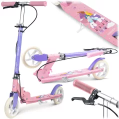   Ricokids Kodi Gyerek Roller Lila - 14.5cm Pu Kerekek, Összecsukható, Állítható Kormány, Kézifék és Lábfék, ABEC-7 Csapágy, 3-8 Éveseknek, Maximum 50kg