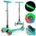 Ricokids Glow Háromkerekű Roller Türkiz - Led Világítás a Kerekekben, Sötétben Világító Állófelület, Balanszos Irányítás, Állítható Alumínium Kormány, EN 71, Maximum 50kg