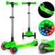 Ricokids Jelly Háromkerekű Roller Zöld - Led Világítás a Kerekekben és a Fellépőben, Balanszos Irányítás, Állítható Alumínium Kormány, Maximum 50kg