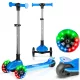 Ricokids Jelly Háromkerekű Roller Kék - Led Világítás a Kerekekben és a Fellépőben, Balanszos Irányítás, Állítható Alumínium Kormány, Maximum 50kg