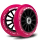 Soke Roller Kerék Szett 10cm - Rubinvörös, 2db, ABEC-9 Csapágy, 88A Keménység, Alumínium + PU, 0.8cm Tengely