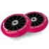 Soke Roller Kerék Szett 10cm - Rubinvörös, 2db, ABEC-9 Csapágy, 88A Keménység, Alumínium + PU, 0.8cm Tengely
