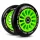 Soke Roller Kerék Szett Zöld - 10cm, 2db, ABEC-9 Csapágy, 88A Keménységű PU, 0.8cm Tengely