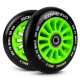 Soke Roller Kerék Szett Zöld - 10cm, 2db, ABEC-9 Csapágy, 88A Keménységű PU, 0.8cm Tengely