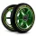 Soke Roller Kerék Szett Zöld - 11cm, 2db, ABEC-9 Csapágy, 88A Keménységű PU, 0.8cm Tengely