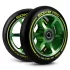 Soke Roller Kerék Szett Zöld - 11cm, 2db, ABEC-9 Csapágy, 88A Keménységű PU, 0.8cm Tengely