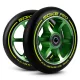 Soke Roller Kerék Szett Zöld - 11cm, 2db, ABEC-9 Csapágy, 88A Keménységű PU, 0.8cm Tengely