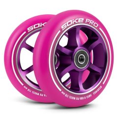   Soke Roller Kerék Szett Rózsaszín - 11cm, 2db, ABEC-9 Csapágy, 88A Keménységű PU, 0.8cm Tengely