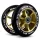Soke Roller Kerék Szett Arany - 11cm, 2db, ABEC-9 Csapágy, 88A Keménységű PU, 0.8cm Tengely