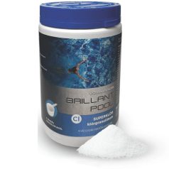   Brillant Pool Super Klórgranulátum 55% - 1kg Gyorsan Oldódó Fertőtlenítőszer Medencékhez, Algák és Baktériumok Ellen, Tiszta és Higiénikus Vízért