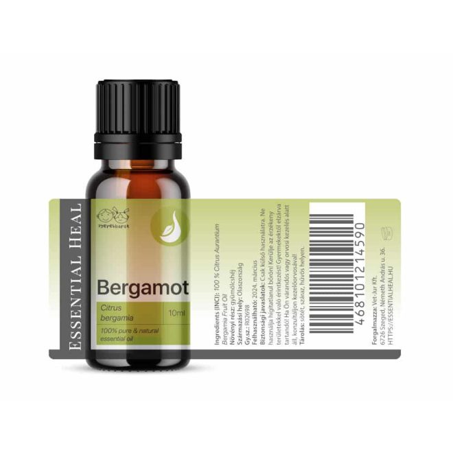 Essential Heal Bergamot Illóolaj Természetes Nyugtató és Frissítő Hatású Aromaterápiás Olaj 10ml