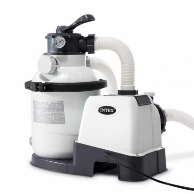 Intex KrystalSand Homokszűrős Vízforgató 10m³/h Beépített Sóbontóval (26680) - ECO Technológiás Klórgenerátorral, Erőteljes Medence Szűrőrendszer Sóalapú Fertőtlenítéshez