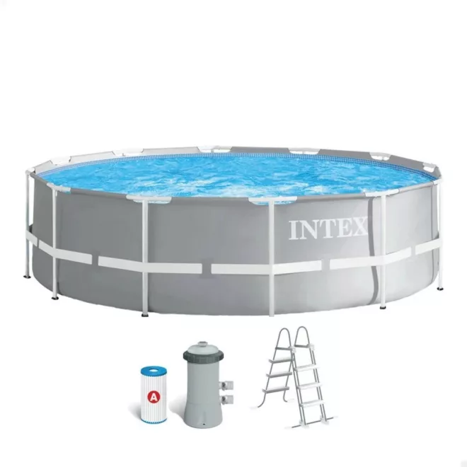 Intex Prism MetalPool Szett Medence 366x99cm Kék Kivitelben - Extra Mélység, Megerősített Szerkezet (26716)