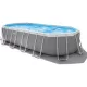Intex MetalPrism Set Ovális Medence 610x305x122cm - Stabil Kerti Fürdőzéshez, Kényelmes Nyári Felfrissüléssel (Intex 26798)