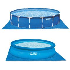   Intex Medence Alátétfólia 4.7x4.7m - Tartós és Időjárásálló Védőfólia Felfújható és Csővázas Medencék Alá, Padlóvédő és Szennyeződés Elleni Megoldás (28048)