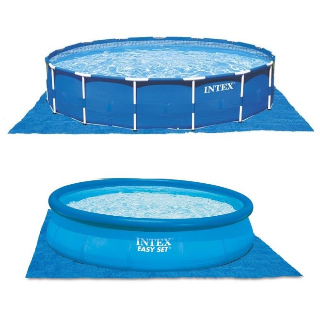 Intex Medence Alátétfólia 4.7x4.7m - Tartós és Időjárásálló Védőfólia Felfújható és Csővázas Medencék Alá, Padlóvédő és Szennyeződés Elleni Megoldás (28048)