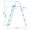 Intex Biztonsági Medence Létra 3 Fokos 91–107cm Magas Medencékhez - Stabil és Tartós Acélváz, Levehető Külső Lépcső a Gyermekbiztonság Növelésére (28075)