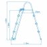 Intex Biztonsági Medence Létra 3 Fokos 91–107cm Magas Medencékhez - Stabil és Tartós Acélváz, Levehető Külső Lépcső a Gyermekbiztonság Növelésére (28075)