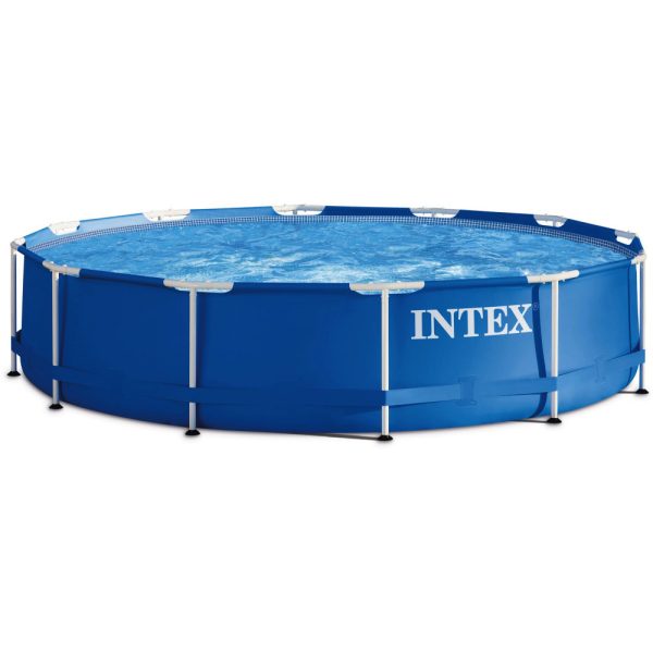 Intex MetalPool Szett Medence 305x76cm Kék Kivitelben - Stabil Szerkezet, Komplett Családi Medence (28202)