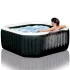 Intex PureSpa Onyx Black Octagon Jakuzzi, Sóbontó Készülékkel, 4 Személyes, D201x71cm, Fekete / Fehér - Kerti Szezonra, Élvezetes Pancsolással és Felfrissüléssel (Intex 28458)