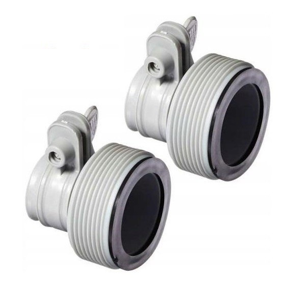 Intex Hollanderes Átalakító Szett 32mm Medencecsatlakozáshoz - 2db-os Csomag Szorítóanyával, Tömlőátalakító Intex Szivattyúkhoz és Vízforgatókhoz (29061)