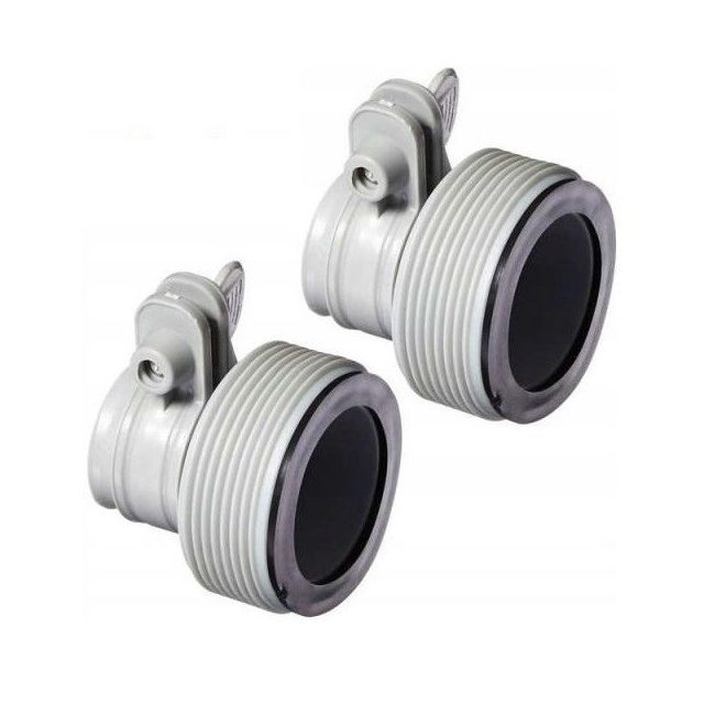 Intex Hollanderes Átalakító Szett 32mm Medencecsatlakozáshoz - 2db-os Csomag Szorítóanyával, Tömlőátalakító Intex Szivattyúkhoz és Vízforgatókhoz (29061)