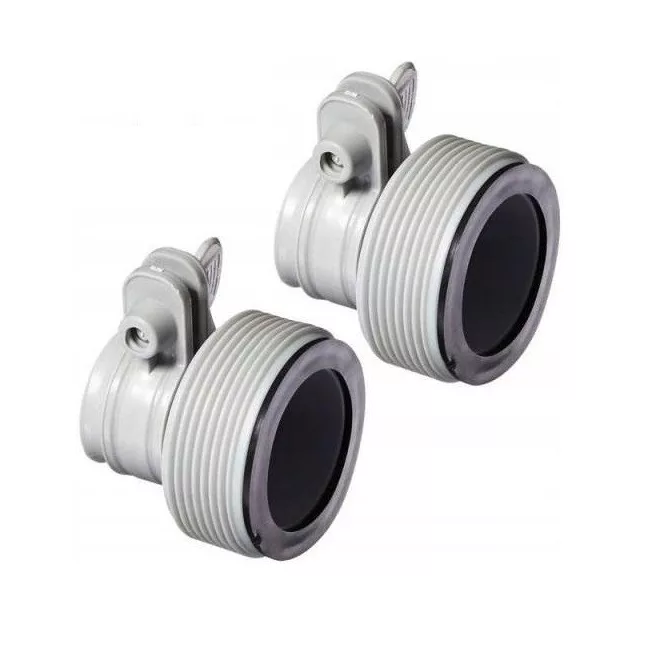 Intex Hollanderes Átalakító Szett 32mm Medencecsatlakozáshoz - 2db-os Csomag Szorítóanyával, Tömlőátalakító Intex Szivattyúkhoz és Vízforgatókhoz (29061)