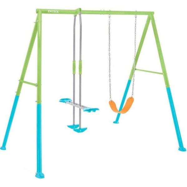 Intex Kerti Libikóka-Hinta 254x251x211cm (44120) - Stabil Acélvázas Kétszemélyes Játék Hintázáshoz és Billegéshez