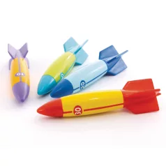   Intex Torpedók Víz Alatti Játék 12x3x3cm, Többszínű, Puha Rugalmas Anyagból, Kemény Markolattal, 4 Darabos Szett - Medencés Ügyességi Játékhoz, Izgalmas Nyári Elfoglaltsággal (Intex 55508)