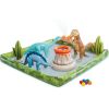 Intex Jurassic Adventure Play Center Élmény Medence 201x201x36 cm - Dino Világ, Vízi Csúszdával és Játékokkal (56132)