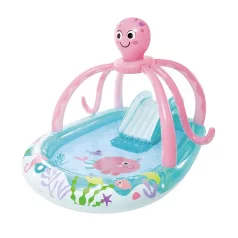   Intex Barátságos Polip Felfújható Vízi Játszóház 234x183x150cm – Kerti Pancsoló Játék Csúszdával (56138)