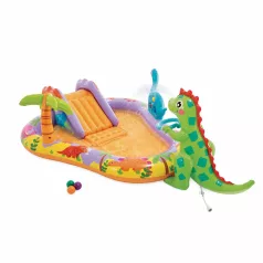   Intex Dino Park Felfújható Vízi Játszótér 201x157x69cm – Kerti Pancsoló Játék Csúszdával (56139)