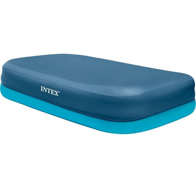 Intex Puhafalú Medence Védőtakaró 3.05x1.83m - Erős PE Takaró Lefolyónyílásokkal és Rögzítőkötéllel, Ovális Medencékhez az Alga és Szennyeződések Ellen (i58412)