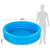 Intex Felfújható Pancsoló Medence 3 Gyűrűs Kialakítással 168x38cm (58446) - Kék Gyermekmedence Strapabíró PVC-ből, Kerti Játékhoz és Hűsöléshez