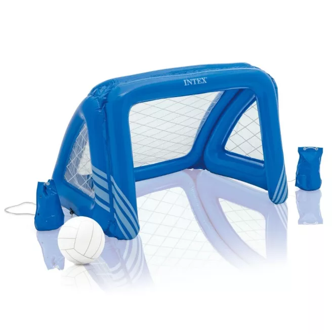 Intex Felfújható Vízilabda Szett 140x89x81cm - Vízi Játék Kapu Labdával Gyerekeknek és Felnőtteknek, Medencéhez és Strandhoz (58507)