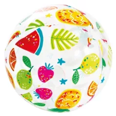   Intex Gyümölcsmintás Strandlabda D51cm - Vidám Kerti és Vízparti Labdajátékhoz, Könnyű Nyári Szórakozással (Intex 59040B)