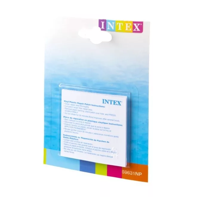 Intex Javító Szett Öntapadós Fóliával (59631) - 6db 7×7cm Medencejavító Folt, Gyors és Egyszerű Használat
