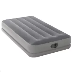   Intex Twin Prestige Középmagas Matrac, 99x191x30cm, Szürke, 1 Személyes, Szálas Belső Szerkezettel, Puha Felülettel, Beépített USB-s Elektromos Pumpával - Vendégszobába vagy Utazáshoz, Kényelmes és Praktikus Megoldásként (Intex 64112)