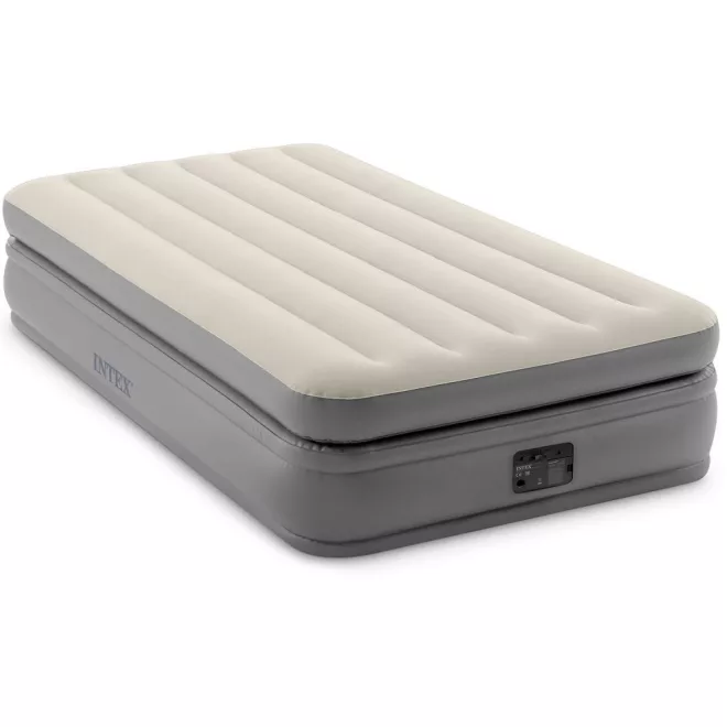 Intex Prime Comfort Elevated Felfújható Vendégágy 152x203x51cm (64164) - Kétszemélyes Magasított Légágy Beépített Pumpával, Extra Kényelem Vendégeknek és Kempingezéshez