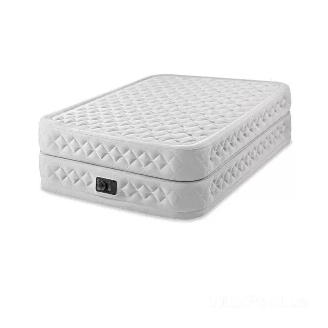 Intex Supreme Air-Flow Felfújható Vendégágy Dupla Méretű Luxus Matrac Beépített Pumpával 152x203x51cm (64490)