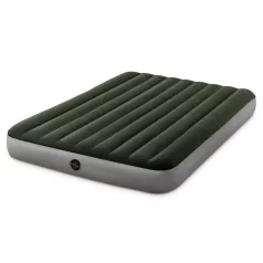   Intex Queen Dura Beam Felfújható Vendégágy, 152x203x25cm, Szürke, Plüss Felső Rész, Vízálló, Elemes Pumpával - Kényelmes Vendégfogadáshoz, Gyorsan Előkészíthető Fekvőhellyel (Intex 64779)
