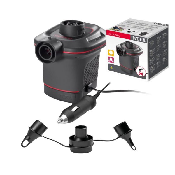 Intex Quick-Fill Elektromos Pumpa DC (Autós) 66636 - 12V-os Kompresszor Szivargyújtós Csatlakozással Medencékhez, Matracokhoz és Gumicsónakokhoz